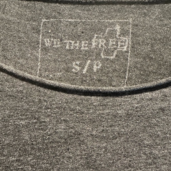 We The Free 3/4 Sleeve Wide Neck Gray & White Tie Dye Oversized Top - Picture 3 of 4